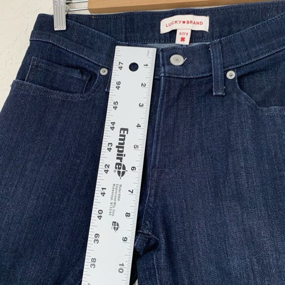 Lucky Brand Jeans Women 4/27 Dark Blue Denim Flare Mid Rise Sweet Stretch Preppy - Picture 8 of 11